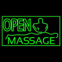 Green Open Massage Neon Sign