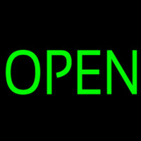 Green Open Neon Sign