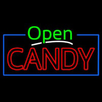 Green Open Red And Yellow Candy Neon Sign