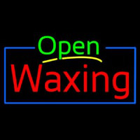 Green Open Wa ing Blue Border Neon Sign