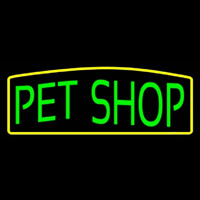 Green Pet Shop Yellow Border Neon Sign