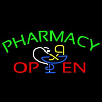 Green Pharmacy Open Neon Sign