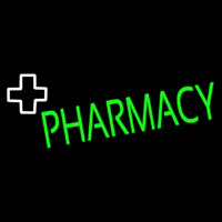 Green Pharmacy With Plus Logo Neon Sign