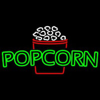 Green Pop Corn Logo Neon Sign