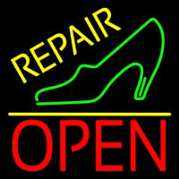 Green Sandal Repair Open Neon Sign