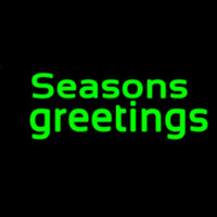 Green Seasons Greetings Neon Sign