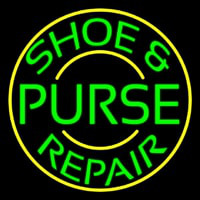 Green Shoe And Purse Repair With Border Neon Sign