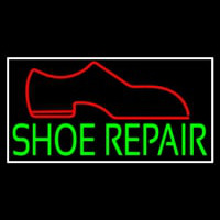 Green Shoe Repair With Border Neon Sign