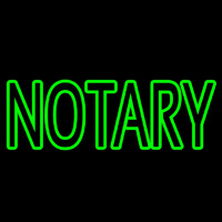 Green Slant Notary Neon Sign