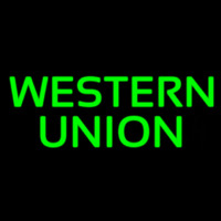 Green Western Union Neon Sign