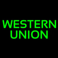 Green Western Union Neon Sign