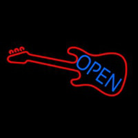 Guitar Blue Open Block 1 Neon Sign