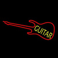 Guitar Red 2 Neon Sign