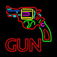 Gun Logo Neon Sign