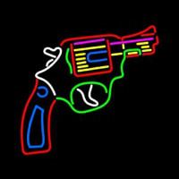 Gun Logo Neon Sign