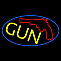 Gun With Logo Neon Sign
