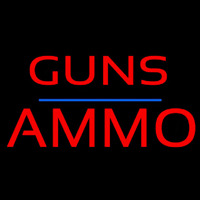 Guns Blue Line Ammo Neon Sign