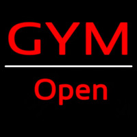 Gym Script1 Open White Line Neon Sign