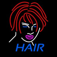 Hair Girl Logo Neon Sign