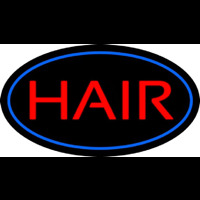 Hair Oval Blue Neon Sign