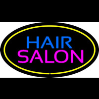 Hair Salon Oval Yellow Neon Sign