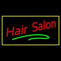 Hair Salon Rectangle Yellow Neon Sign