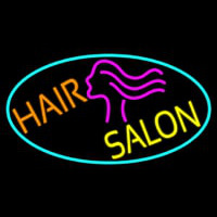 Hair Salon With Girl Logo Neon Sign