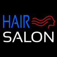 Hair Salon With Girl Logo Neon Sign