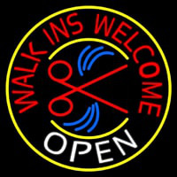 Hair Walk Ins Welcome Neon Sign