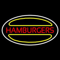 Hamburgers Logo Oval Neon Sign