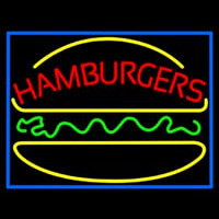 Hamburgers Logo With Border Neon Sign