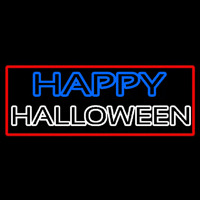 Happy Halloween With Red Border Neon Sign