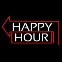 Happy Hour With Arrow Neon Sign