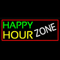 Happy Hour Zone With Red Border Neon Sign