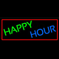 Happy Hours With Red Border Neon Sign