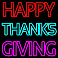 Happy Thanksgiving Block Neon Sign