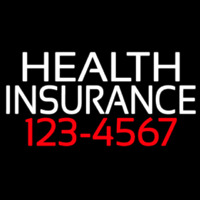 Health Insurance With Phone Number Neon Sign