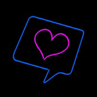Heart With Blue Border Neon Sign