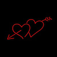 Heart With Red Arrow Neon Sign