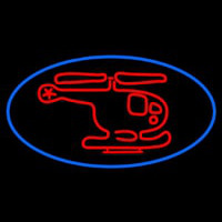 Helicopter Circle Neon Sign