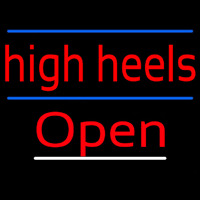 High Heels Open With Blue Line Neon Sign