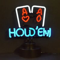Hold Em Poker Desktop Neon Sign