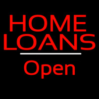 Home Loans Open White Line Neon Sign