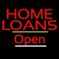 Home Loans Open Yellow Line Neon Sign