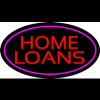 Home Loans Oval Pink Neon Sign