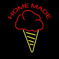 Home Made Ice Cream Cone Neon Sign