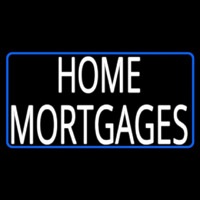 Home Mortgage With White Blue Border Neon Sign