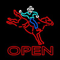 Horse Riding Open Neon Sign
