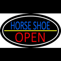 Horseshoe Open With Border Neon Sign