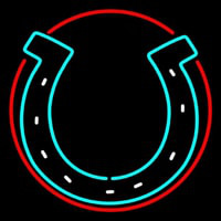 Horseshoe With Red Border Neon Sign